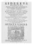 Frontispiece To 'Sidereus Nuncius' By Galileo Galilei, 1610 by Italian School Limited Edition Print