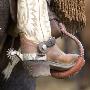 Close-Up Of Cowboy Boot And Spurs At Sombrero Ranch, Craig, Colorado, Usa by Carol Walker Limited Edition Pricing Art Print