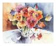Pansies In Vase With Handle On Left by Alison Rose Limited Edition Print