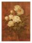 Peach Roses On Red I by Danhui Nai Limited Edition Print