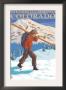 Skier Carrying - Steamboat Springs, Colorado, C.2008 by Lantern Press Limited Edition Print
