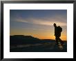 Walker Silhouetted At Sunset, Cairngorm National Park, Scotland by Mark Hamblin Limited Edition Print