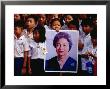 School Children With Portrait Of Queen Sihanouk At Chat Preah Nengkal, Phnom Penh, Cambodia by Richard I'anson Limited Edition Print