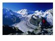 Hikers On A Rock At Gornergrat Look Towards Liskamm And The Gorner Glacier, Zermatt, Switzerland by David Tomlinson Limited Edition Pricing Art Print