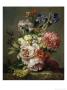 Irises, Peonies And Other Flowers In A Vase by Lodewijk Johannes Nooijen Limited Edition Print