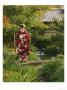 Kimono-Clad Geisha In A Park Near A Stream by Eightfish Limited Edition Print