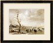 A Winter Landscape With Townsfolk Skating And Playing Kolf On A Frozen River, A Town Beyond by Aert Van Der Neer Limited Edition Print