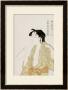 Half-Length Portrait Of A Woman Smoking, Holding A Pipe And Exhaling A Cloud Of Smoke by Utamaro Kitagawa Limited Edition Print