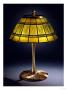 A 'Favrile Fabrique' Leaded Glass And Gilt-Bronze Table Lamp, With Mushroom Base by Daum Limited Edition Pricing Art Print