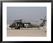 Uh-60 Blackhawk Medivac Helicopter Refuels At Camp Warhorse After A Mission by Stocktrek Images Limited Edition Print