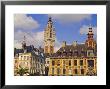 Flemish Houses, Belfry Of The Nouvelle Bourse And Vielle Bourse, Grand Place, Lille, Nord, France by David Hughes Limited Edition Print