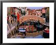 Canal Lined By Colourful Houses, Venice, Burano, Veneto, Italy by Roberto Gerometta Limited Edition Print