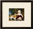 A Young Child With A Brown And White Spaniel By A Leafy Bank, 19Th Century by Amila Guillot-Saguez Limited Edition Pricing Art Print