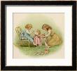 Doll Is Dressed By Two Girls One In Front Of Her While The Other Ties Her Sash Behind by Ida Waugh Limited Edition Print