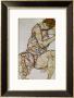 Seated Woman With Left Hand In Hair, 1914 by Egon Schiele Limited Edition Print