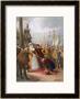 Queen Elizabeth I Knights Francis Drake On His Ship Golden Hind After His Round The World Voyage by W.S. Bagdatopulos Limited Edition Pricing Art Print