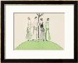 Four Ladies Holding Hands Wear Dresses Influenced By Ancient Egypt by A.E. Marty Limited Edition Print