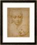 Heads Of The Virgin And Child, 1508-1510, Silverpoint On Orange-Pink Paper by Raphael Limited Edition Print