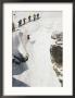 Skilled Skiers Plunge More Than 15 Feet In Corbet's Couloir At Jackson Hole, Wyoming by Raymond Gehman Limited Edition Print