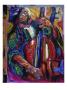 Abstract Painting Of A Double Bass Player by Majid Kahhak Limited Edition Print