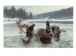 Women Doing Laundry Through A Hole In The Ice, 1891 (Oil On Canvas) by Jahn Ekenaes Limited Edition Print