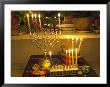 Jewish Festival Of Hanukkah, Three Hanukiah With Four Candles Each, Jerusalem, Israel, Middle East by Eitan Simanor Limited Edition Print