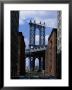 Empire State Building In Distance Seen Through Manhattan Bridge, Brooklyn, New York, Usa by Yadid Levy Limited Edition Pricing Art Print