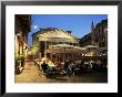 Restaurants Near The Ancient Pantheon In The Evening, Rome, Lazio, Italy by Gavin Hellier Limited Edition Print