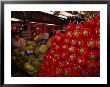 A Stack Of Capsicums At A Vegetable Stall In The Boqueria Markets On La Rambla, Barcelona, Spain by Chester Jonathan Limited Edition Print