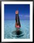 A Female Swimming In Crystal Clear Waters, Bahamas by Greg Johnston Limited Edition Print
