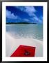 Goggles And Towel On Idyllic Beach And Lagoon, Aitutaki, Southern Group, Cook Islands by John Banagan Limited Edition Print