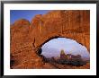 Double Arch Frames Turret Arch At Dawn, Arches National Park, Utah, Usa by Paul Souders Limited Edition Print