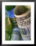 Rolled $100 Us Bill With Coins In Background by Eric Kamp Limited Edition Pricing Art Print