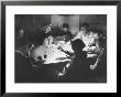 Workers On The Fort Blanding Site Playing A Game Of Poker by Thomas D. Mcavoy Limited Edition Pricing Art Print