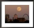 A Full Moon Rises Behind Downtown Saint Louis Buildings And The Gateway Arch Friday, October 2006 by Charlie Riedel Limited Edition Print