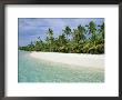 Palms, White Sand And Turquoise Water, One Foot Island, Aitutaki, Cook Islands, South Pacific by Dominic Webster Limited Edition Print
