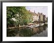 View Along River Dijver Towards Bridge Of St. John Of Nepomucenus, Bruges, Flanders, Belgium by Lee Frost Limited Edition Print