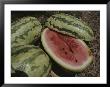 Close View Of Ripe Watermelons, One Split In Half To Show Color by Stephen St. John Limited Edition Pricing Art Print