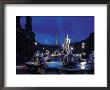 Fountains In The Piazza Navona At Night by Dmitri Kessel Limited Edition Print