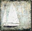 Sailboat Map Ii by Karen J. Williams Limited Edition Print