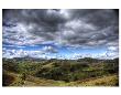 Patchwork Green Mountains With Clouds by Nish Nalbandian Limited Edition Print