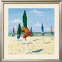 Tied Beach Umbrellas by Henri Deuil Limited Edition Print