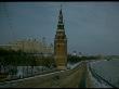 Wintry Vista Encompassing Frozen Moscow River, Kremlin Tower And Palace by Carl Mydans Limited Edition Print
