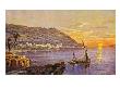 Haifa And Mount Carmel - Sunset On The Waterfront With Boats by Hugh Thomson Limited Edition Print