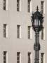 Ornate Streetlamp And Vertical Windows In Entrance Courtyard Of Escuela De Nautica, Cadiz Spain by David Borland Limited Edition Print