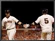 Texas Rangers V San Francisco Giants, Game 2: Buster Posey, Juan Uribe by Doug Pensinger Limited Edition Print