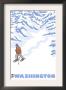 Washington - Trek Washington, Stylized Snowshoer, C.2008 by Lantern Press Limited Edition Print