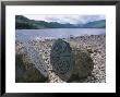 Carved Stone Near National Trust Plaque In Calfclose Bay, Derwent Water, Cumbria, Uk by Ian West Limited Edition Print