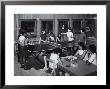 Two Girls Sitting At A Table Are Playing Draughts, Four Young Woman Are Playing Ping-Pong by A. Villani Limited Edition Print