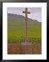 Stone Cross Marking The Grand Cru Vineyards, Romanee Conti And Richebourg, Vosne, Bourgogne, France by Per Karlsson Limited Edition Print